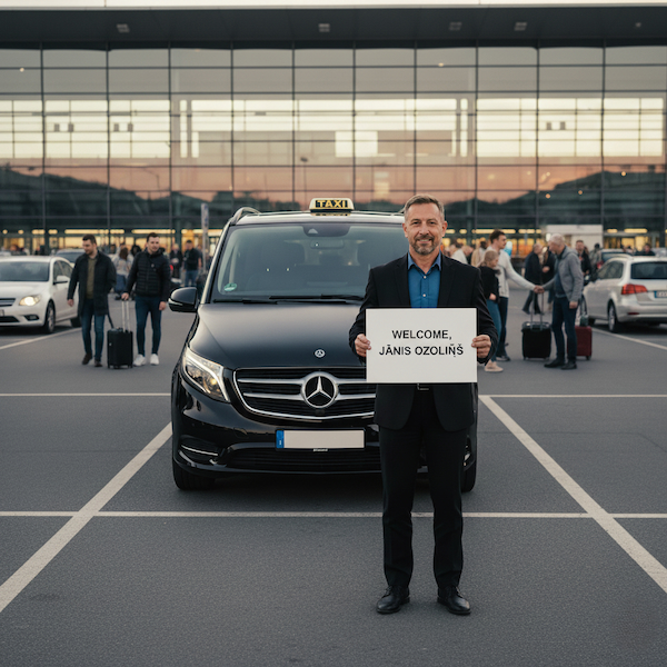 Sagaidīšana Rīgas lidostā ar PandaTaxi